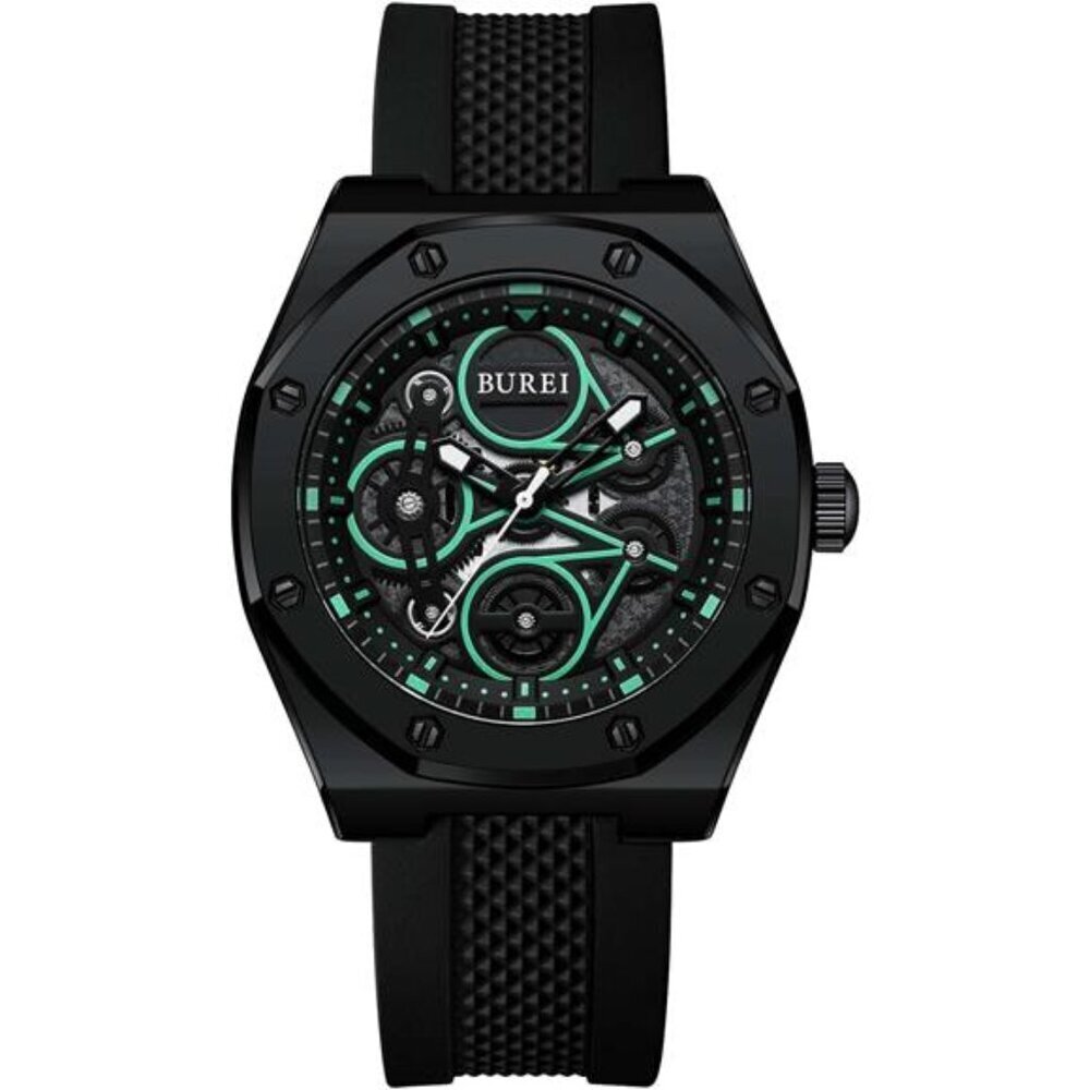 Geometric Quartz Wristwatch Men Silicone Sports
